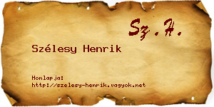 Szélesy Henrik névjegykártya