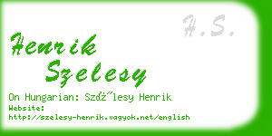 henrik szelesy business card